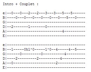 tablature guitare i know irma, 2